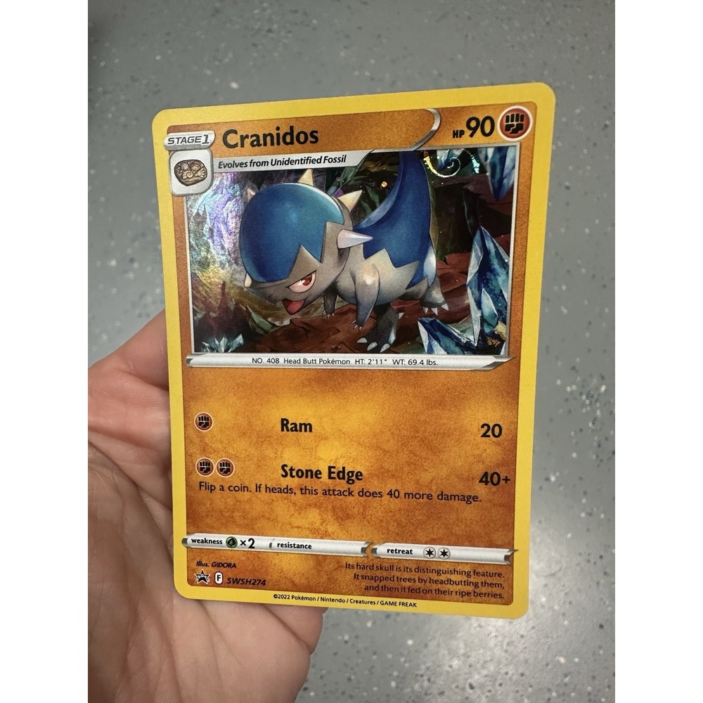 Cranidos swsh274 hd‎ mew FART SWIRL!  🌀 holo promo near mint NM